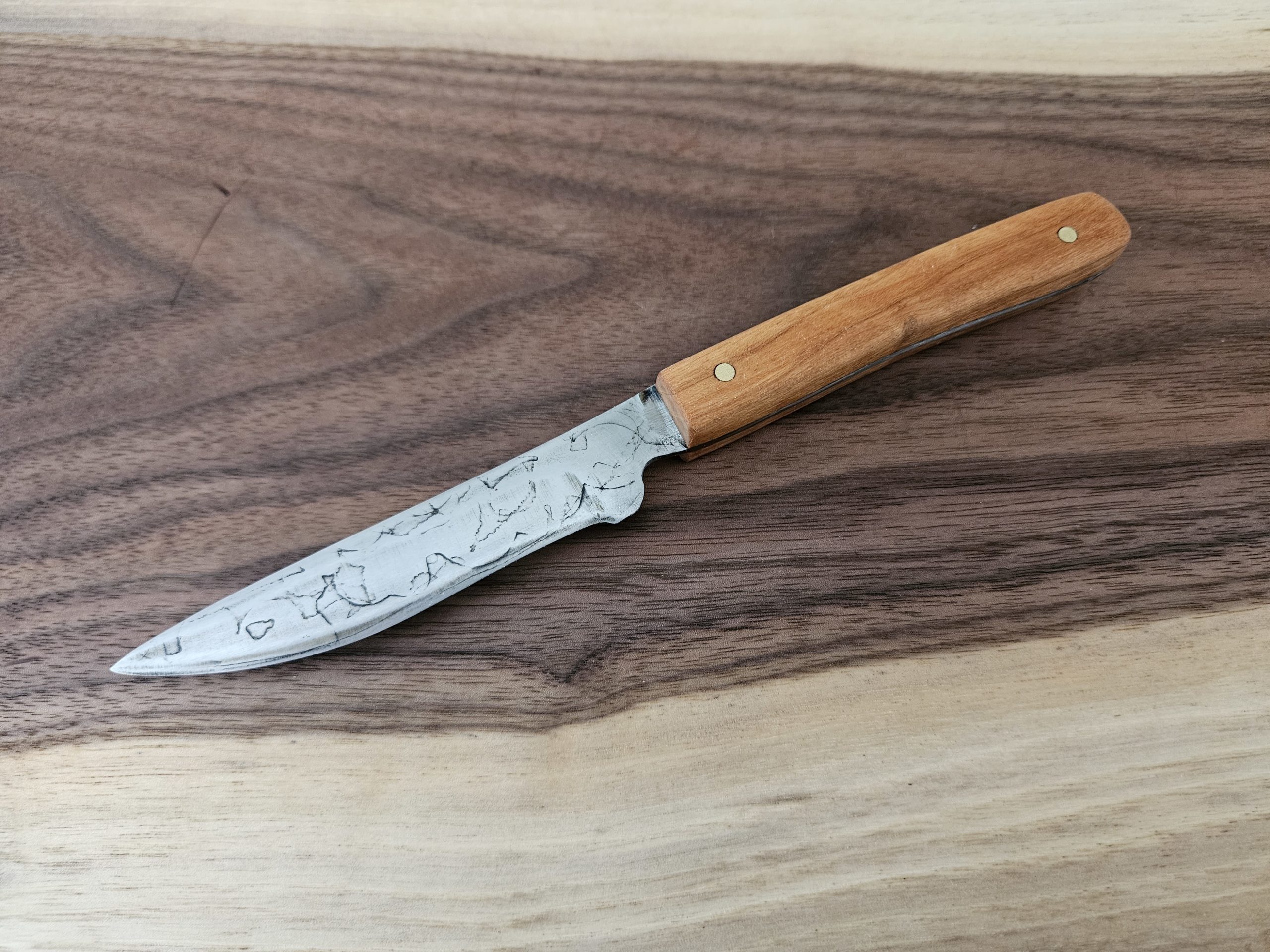 Paring knife - forged by hand from a car - Image 2