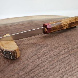 Handmade Japanese style paring knife with Wa handle, handcrafted in Canada