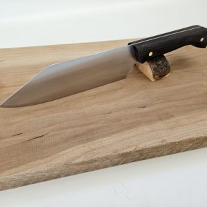 Wide blade chef's knife with African Blackwood handle