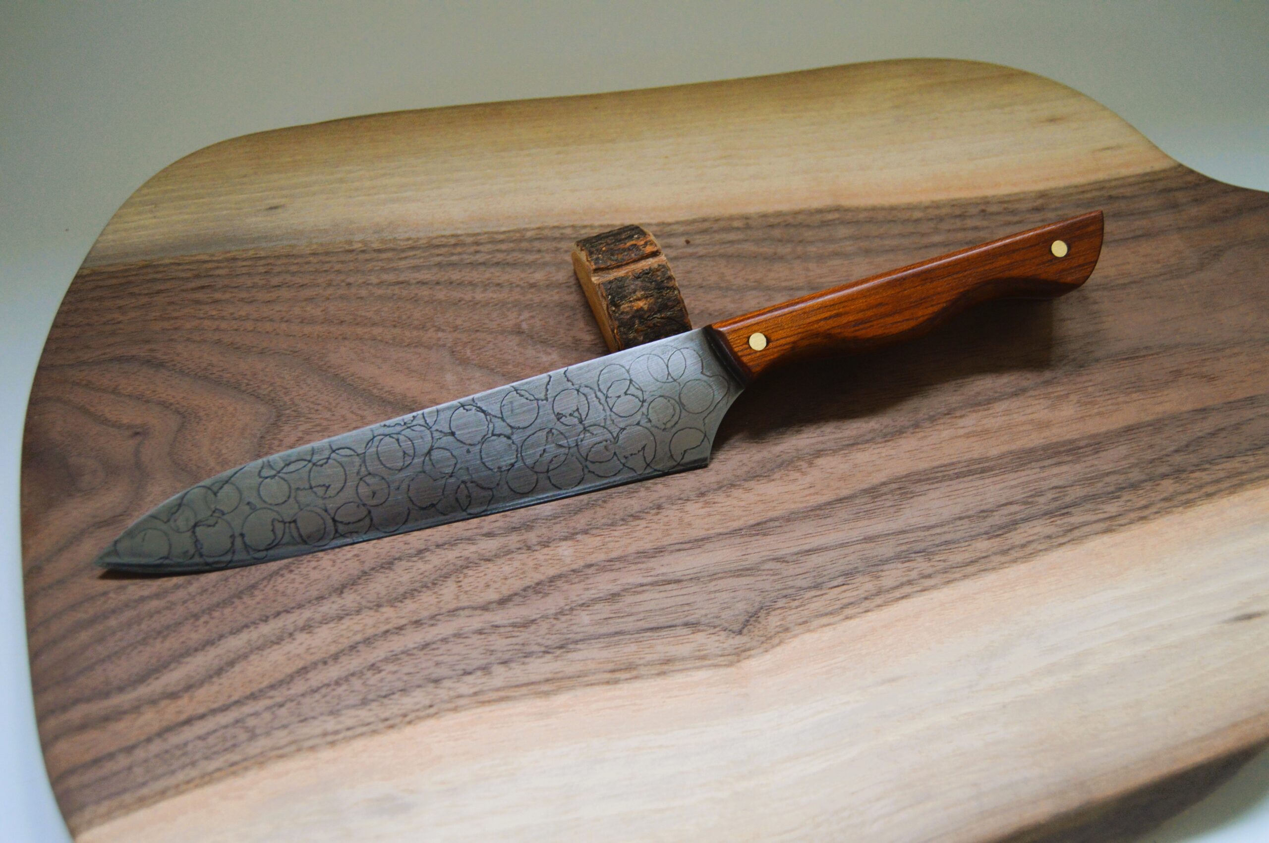 High carbon Chef's knife with red Bloodwood handle