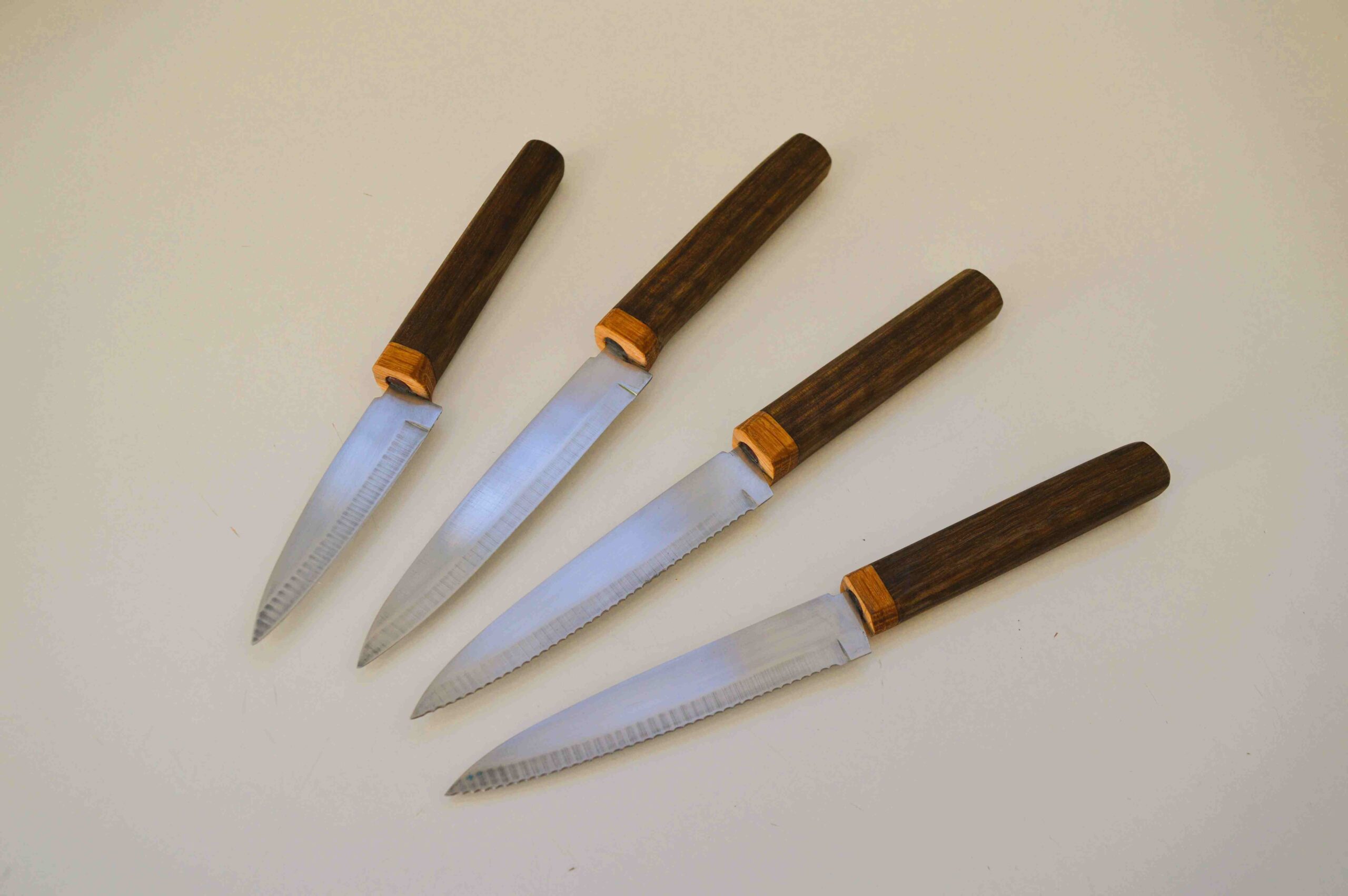 Kitchen knife set (4) with hardwood Japanese Wa handles - Image 5